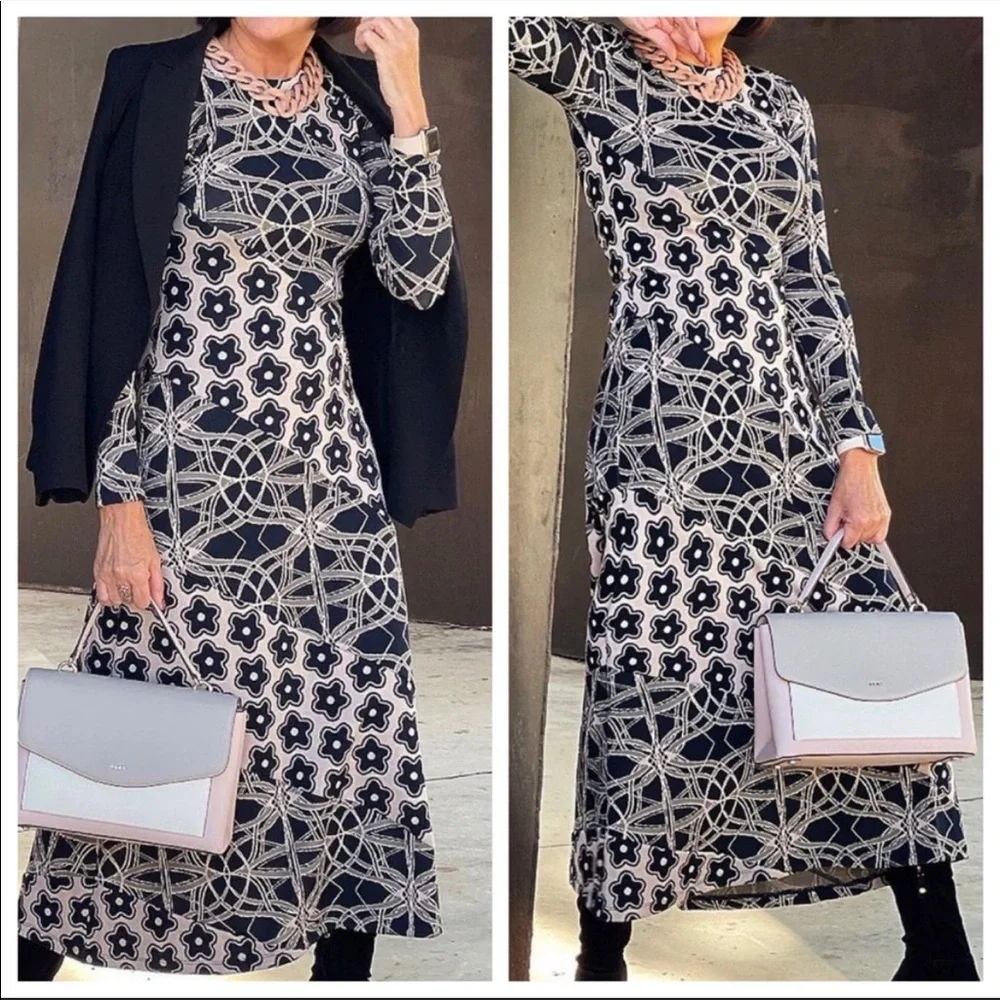 ZARA NWT LONG JACQUARD DRESS πΈ - Picture 2 of 10